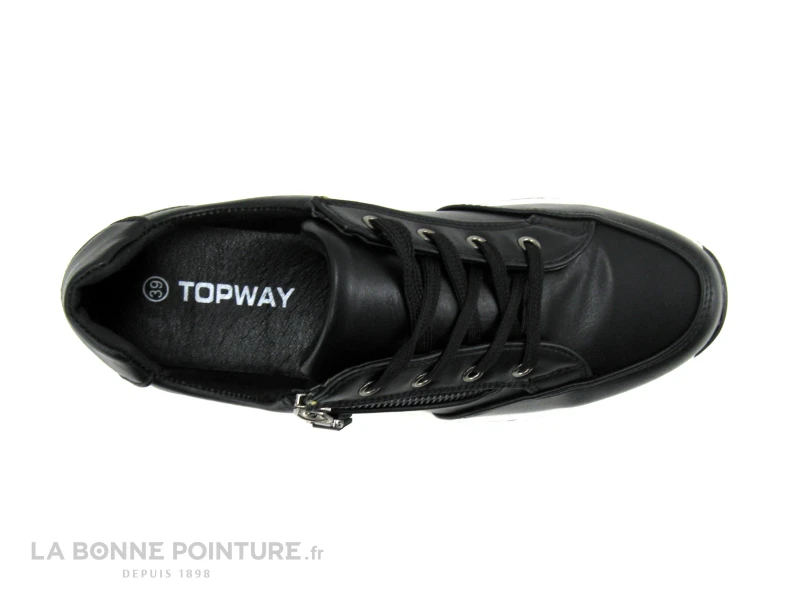 TopWay B775860 Black - Basket Noire Femme Zip Et Lacet – Image 3