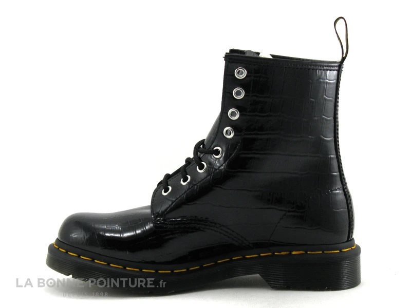 Dr. Martens Dr Martens 1460 Black Patent Croco - 26262001 - Boots Noir Verni – Image 3
