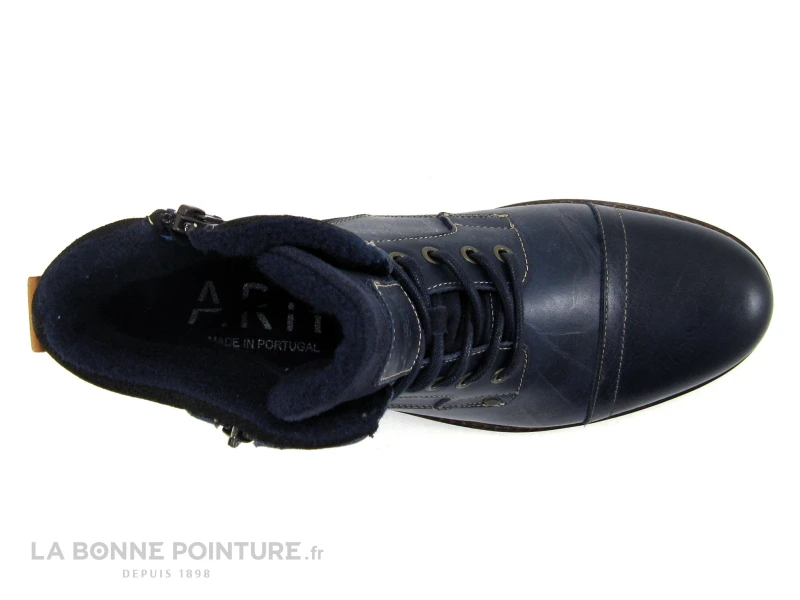 Arid RYAN Marine - Boots Homme Cuir Bleu Marine - Zip Et Lacet – Image 6