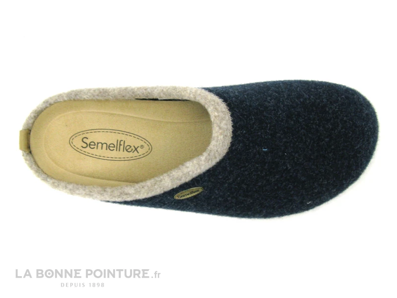 Semelflex OURALE Marine - Bordure Beige - Pantoufle Mule Homme – Image 6