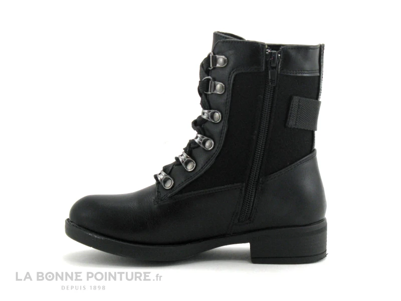 Wipop DALLIA Noir - Bottillon Fille Lacet Et Zip – Image 3