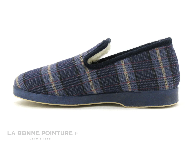 Ouf SOUFFLE Marine Carreaux - Charentaise Homme Fourree – Image 3