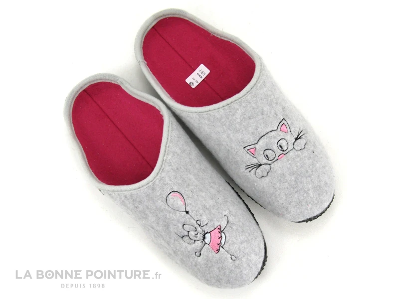 Airplum BERCHAT Gris - Pantoufle Mule Femme - Semelle Souple – Image 3