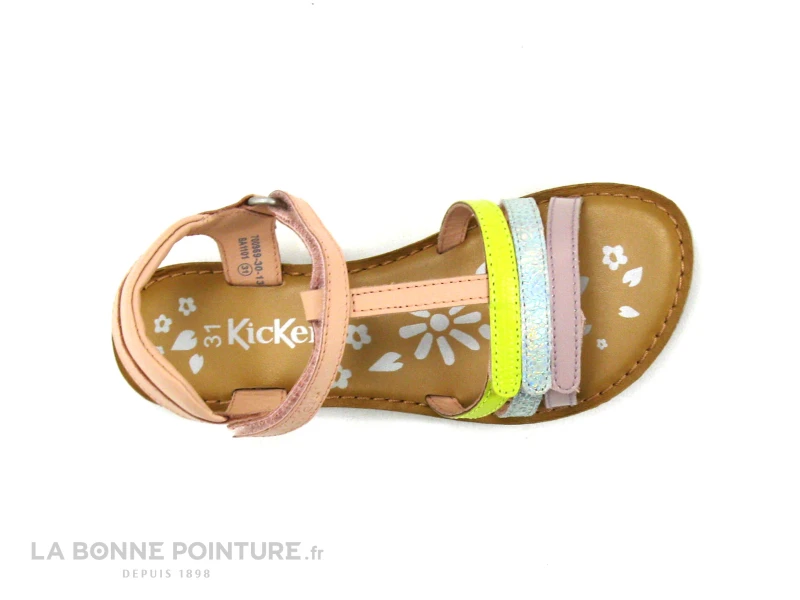 Kickers DIAMANTO Rose Jaune Vert Violet - 700969 - Sandale Fille – Image 6