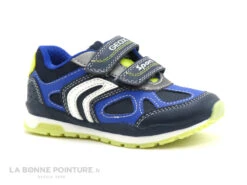 Geox PAVEL J8415A Navy Lime - 3 Velcros - Basket GARCON