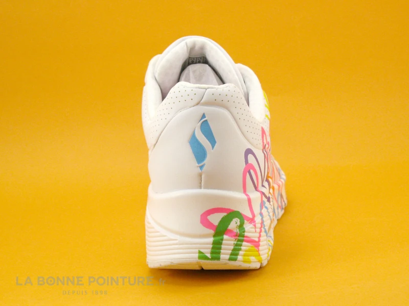 Skechers 177981 UNO Highlight Love-J-Goldcrown-Blanc-Coeurs Multi-Basket – Image 3