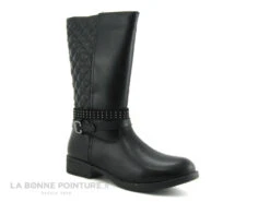 Wipop DELVIS Noir - Botte Fille - Arriere Matelasse