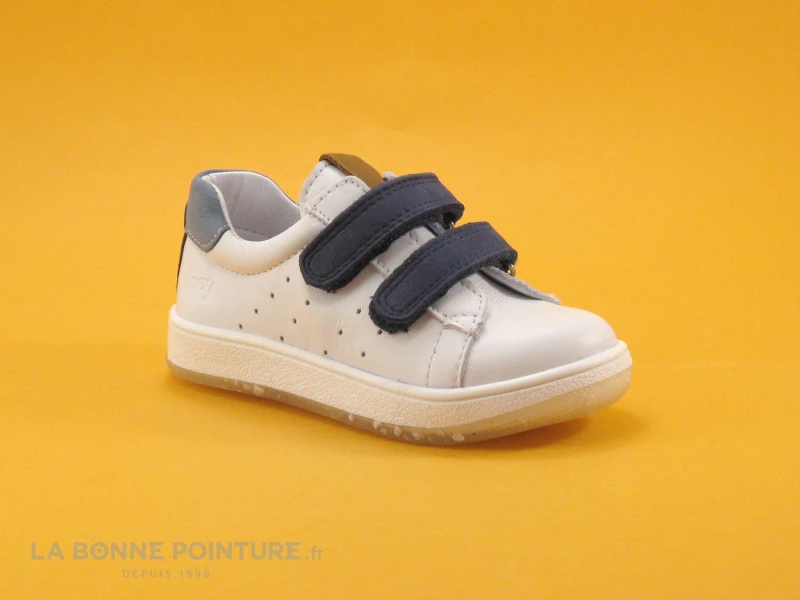 Bopy VELO Blanc Marine - Basket Ville GARCON - Brides Velcro