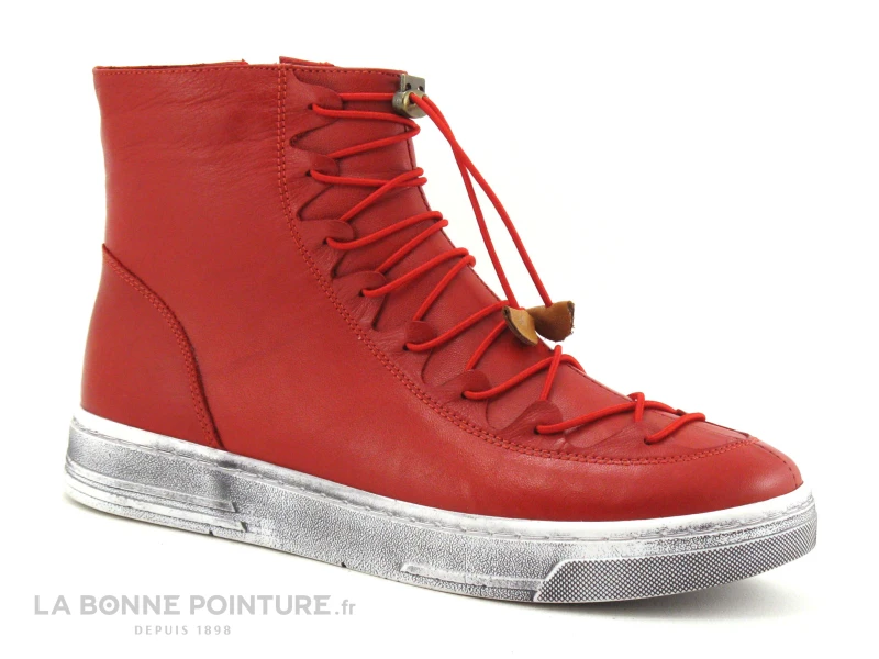 Lily Mood 26-1220 Red - Boots Femme Cuir Rouge - Elastique – Image 5