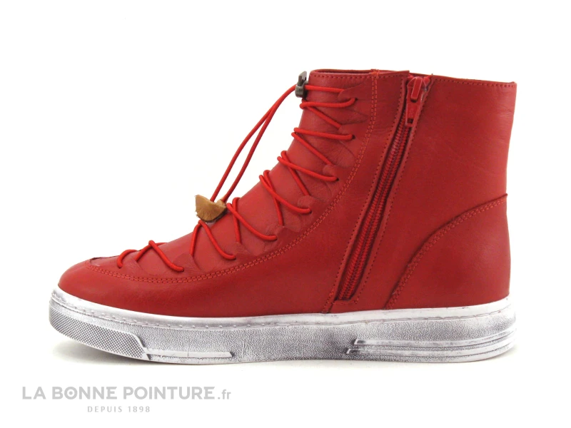 Lily Mood 26-1220 Red - Boots Femme Cuir Rouge - Elastique – Image 3