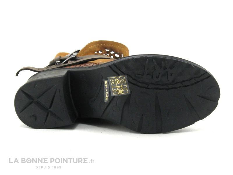 Lily Mood 0505601 Tan Nubuck - Marron - Hexagones - Bottine Femme – Image 7