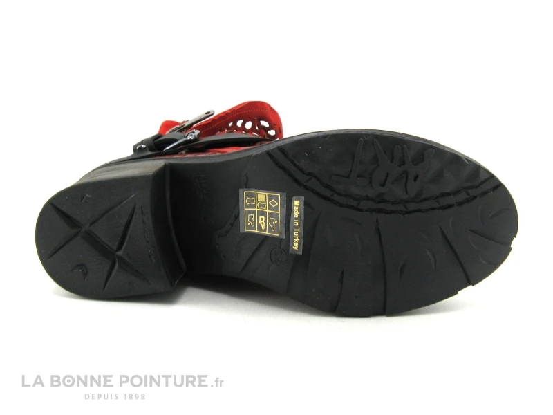 Lily Mood 050 5601 Red Nubuck - Bottine Rouge Hexagones – Image 7