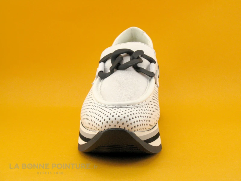 Softwaves CASSIE White Ice - Mocassin Compense - Chainette Noire – Image 2