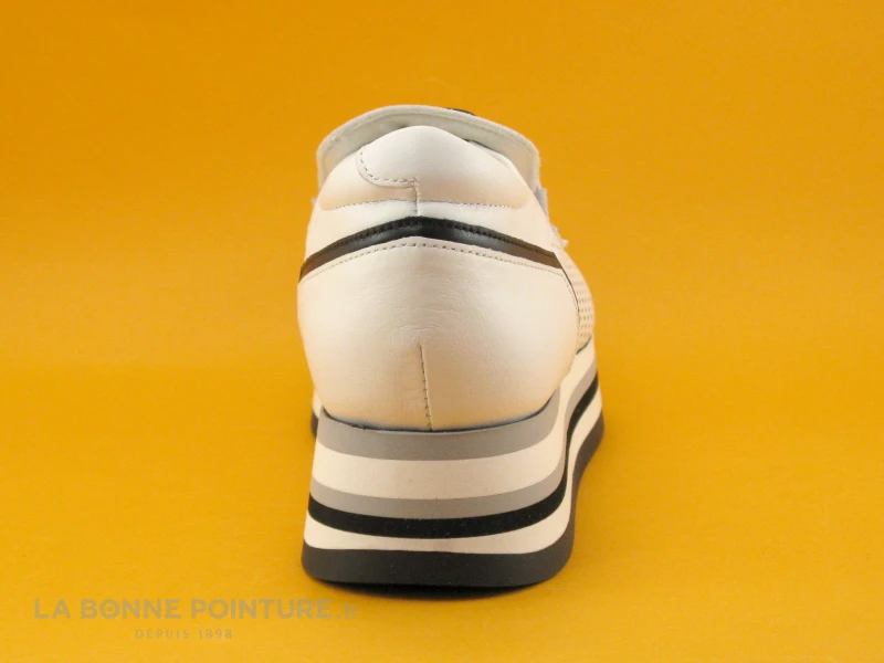 Softwaves CASSIE White Ice - Mocassin Compense - Chainette Noire – Image 4