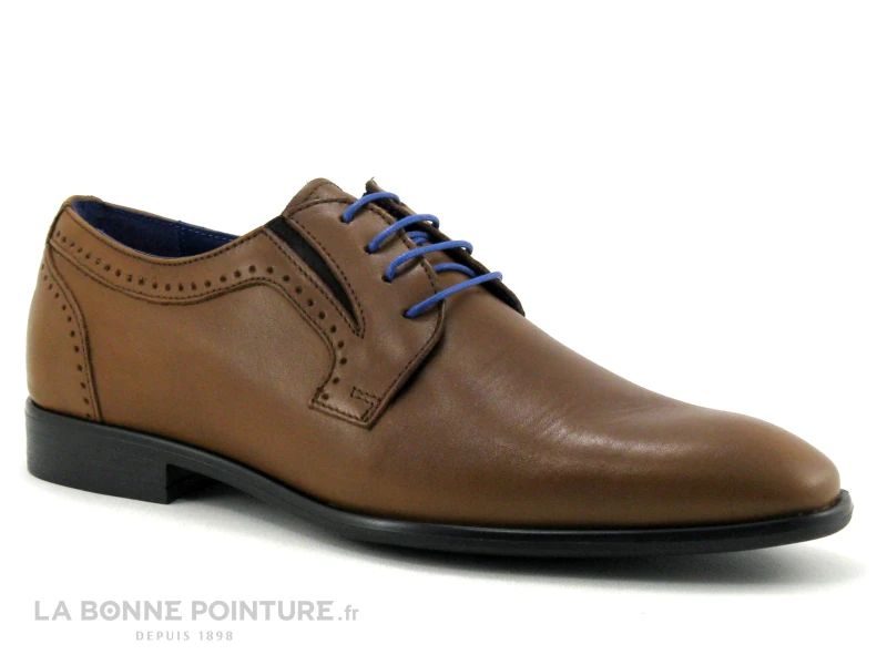 Franzini 3044B - Chaussure Habillee Homme Marron Clair - Lacet Bleu – Image 5