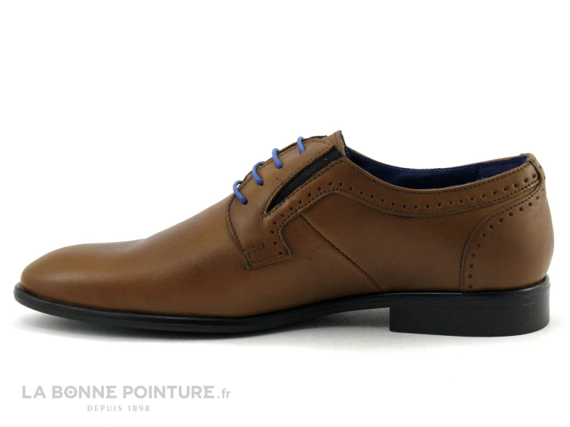 Franzini 3044B - Chaussure Habillee Homme Marron Clair - Lacet Bleu – Image 3