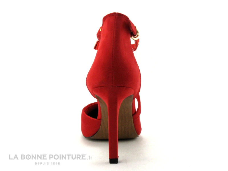 Marco Tozzi 2-24407-20 Red - Escarpin Pointu Rouge - Talon Haut - Bride Cloutee â Image 4