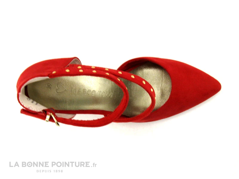 Marco Tozzi 2-24407-20 Red - Escarpin Pointu Rouge - Talon Haut - Bride Cloutee â Image 6