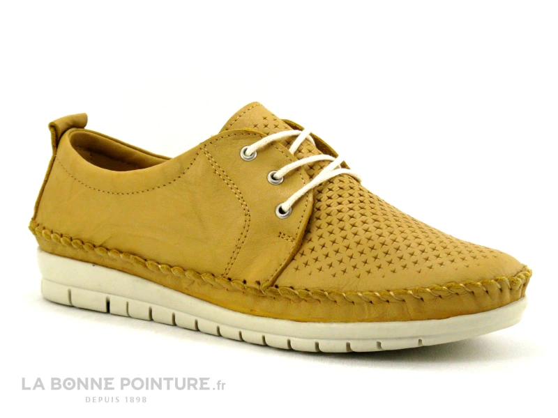 Morans MAGIKA Moutarde - Chaussure A Lacet Femme Cuir Jaune â Image 5