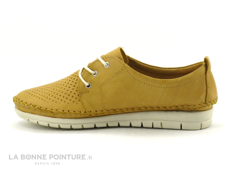 Morans MAGIKA Moutarde - Chaussure A Lacet Femme Cuir Jaune â Image 3