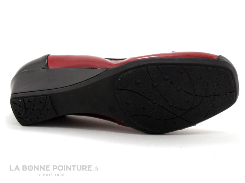 INEA FANA - Escarpin Rouge Verni - Noir - Talon Compense – Image 7
