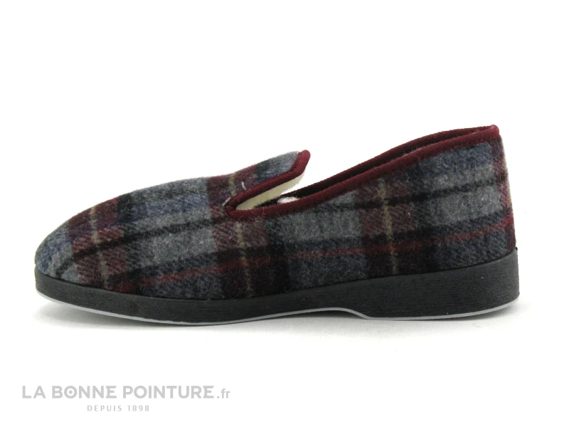 Airplum POLAINE Bordeaux Gris - Chausson Homme Fourre Laine – Image 2