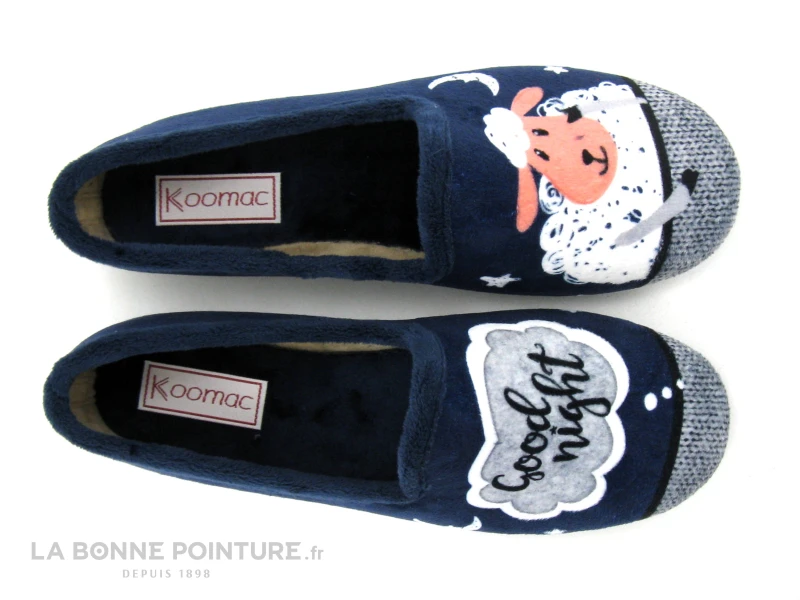 Koomac PICWIK Bleu - Mouton - Good Night - Pantoufle Femme – Image 2