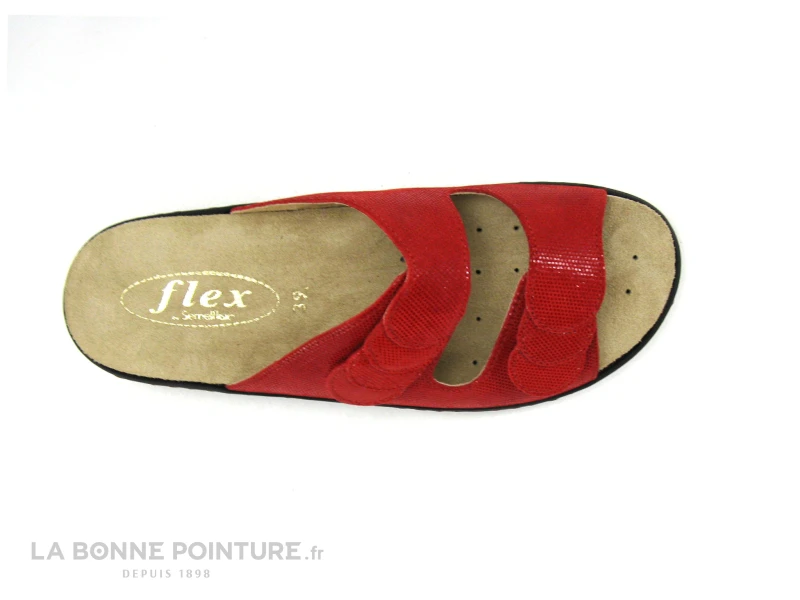 Semelflex GRAZIELLA Rouge - Mule Femme Cuir Rouge - 2 Velcros â Image 6