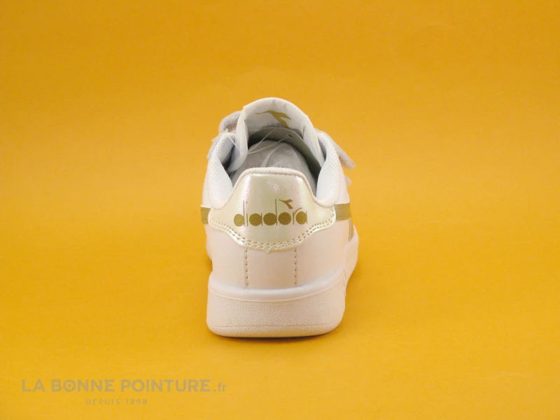 Diadora GAME P TD Girl White Gold - Basket Velcro Fille - Blanc Et Or – Image 2