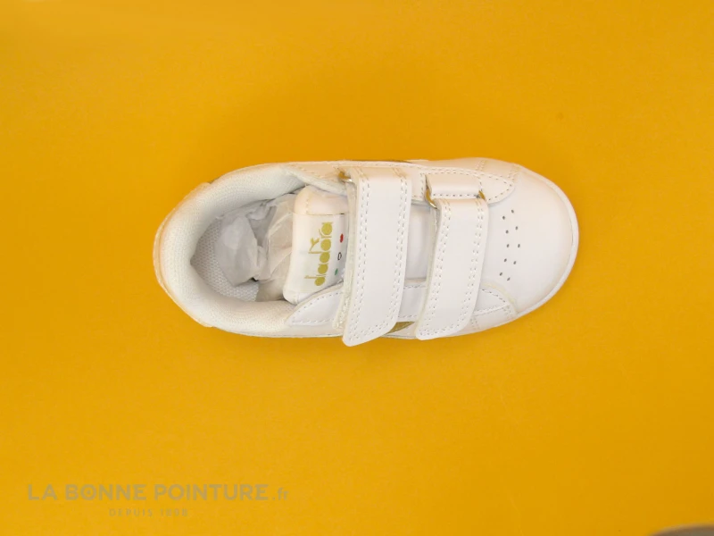 Diadora GAME P TD Girl White Gold - Basket Velcro Fille - Blanc Et Or – Image 6
