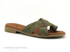 Agora PACLAIRE Kaki Marron - Mule Femme Avec Passe Orteil