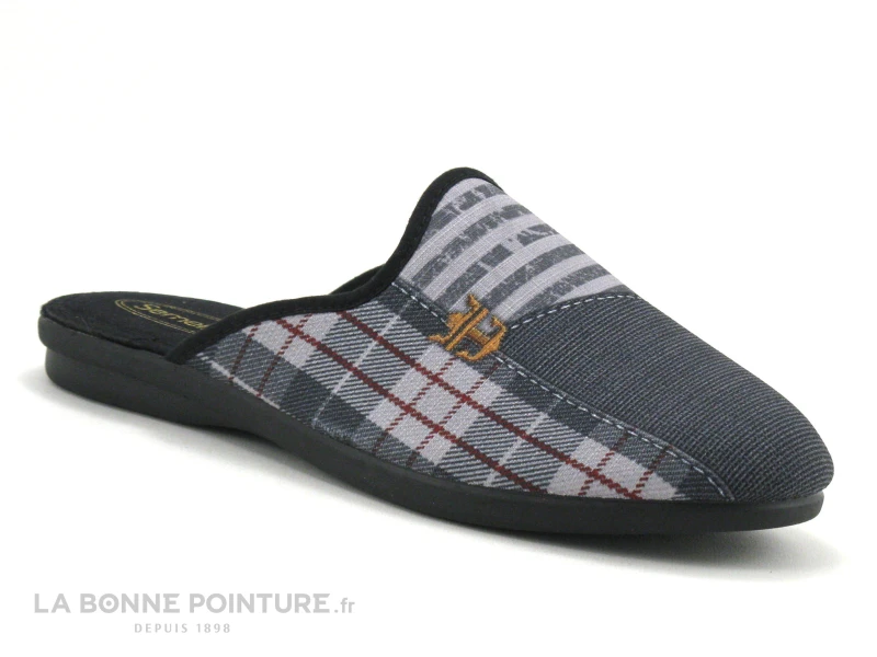 Semelflex MICKAEL Gris - Carreaux - Pantoufle Mule Homme – Image 5