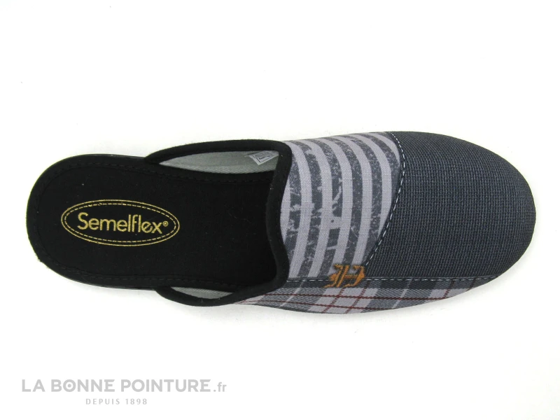 Semelflex MICKAEL Gris - Carreaux - Pantoufle Mule Homme – Image 4
