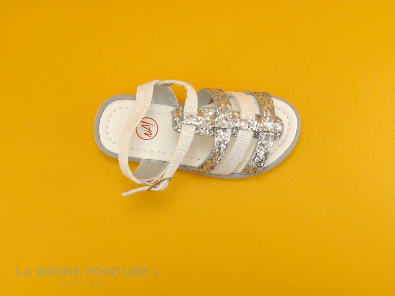 NA - Five - Sandale Bebe Fille Argent Paillettes – Image 3