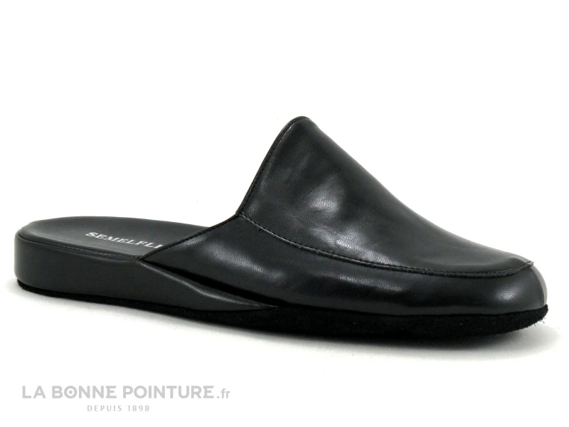 Semelflex BEY Noir - Pantoufle Mule Homme Avec Semelle Cuir