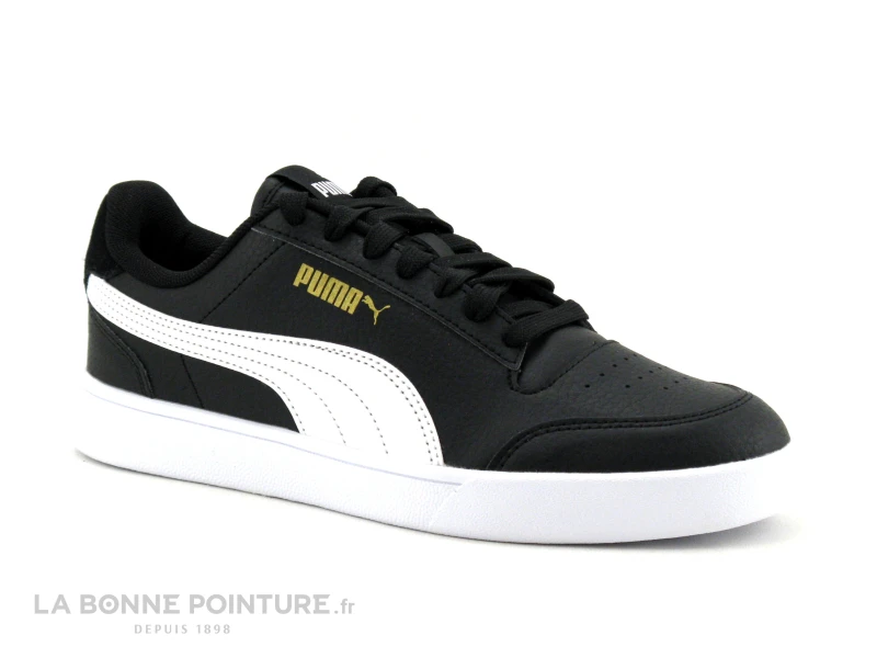 Puma SHUFFLE JR Black White 375668-03 - Basket Mode Noire Et Blanche