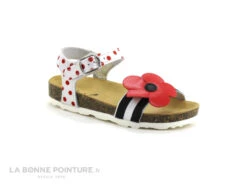 Sonia C BIA - Rayures Pois Fleur - Rouge Noir Blanc - Sandale Fille