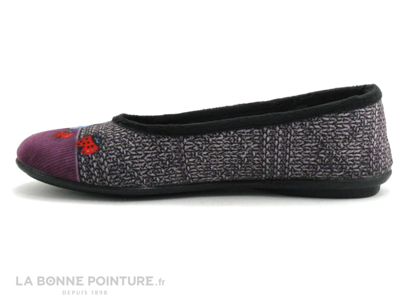 RYB 6002516 Noir Gris Violet - Fleur Et Coccinelles - Pantoufle – Image 2
