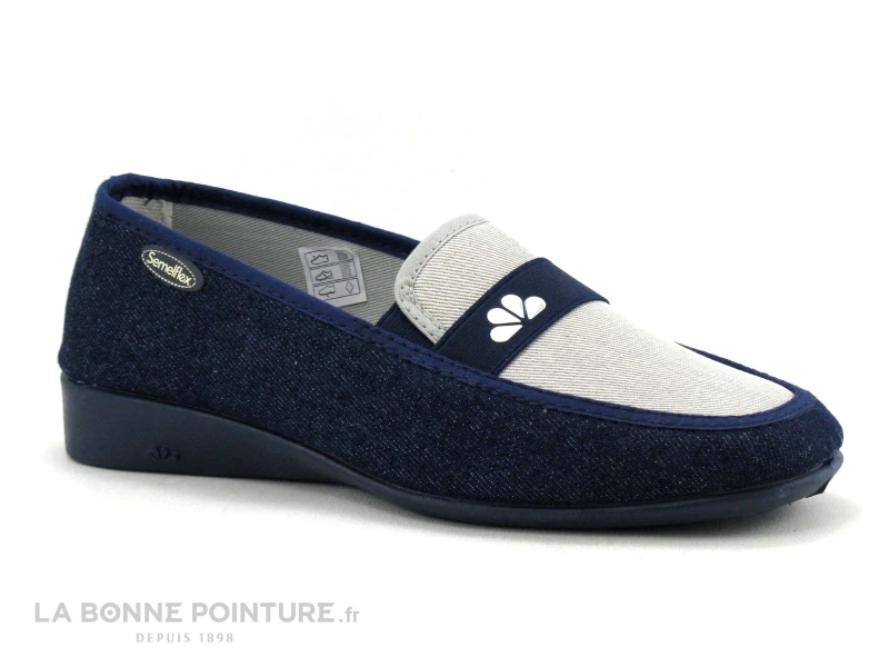 Semelflex MARIE-LENA B Marine Beige - Chausson Mocassin Femme – Image 5