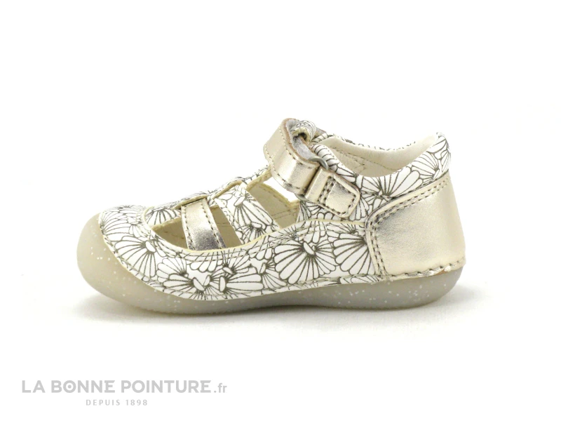 Kickers SUSHY Blanc Argent Coquillage - Sandale Fille Premiers Pas – Image 3