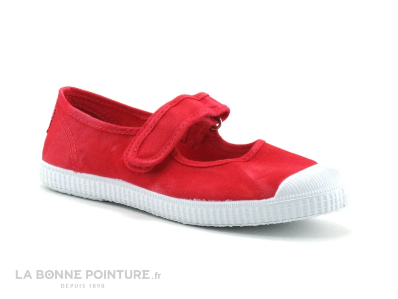 Cienta 76777 67 Ballerine Toile Rouge - Bride Velcro – Image 5