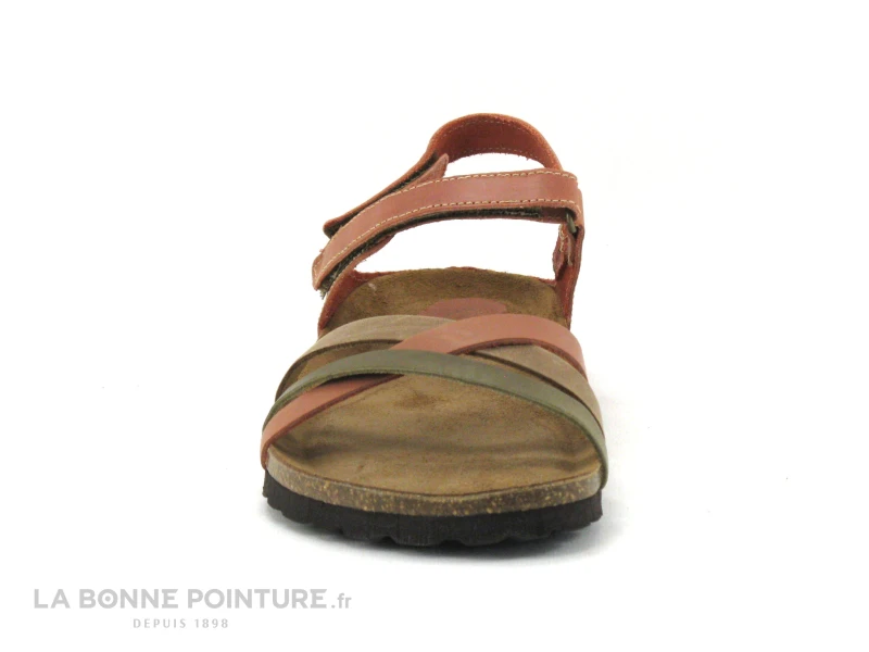 Inter Bios 7133 Brique Kaki Beige - Sandale Femme Semelle Liege – Image 2