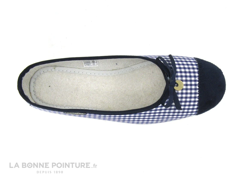 Semelflex DENISE 2 Marine - Carreaux - Pantoufle Ballerine – Image 4