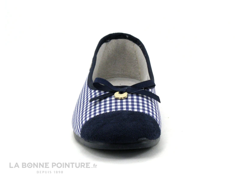Semelflex DENISE 2 Marine - Carreaux - Pantoufle Ballerine – Image 2