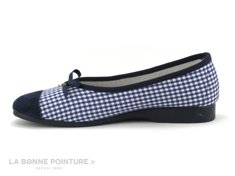Semelflex DENISE 2 Marine - Carreaux - Pantoufle Ballerine – Image 3