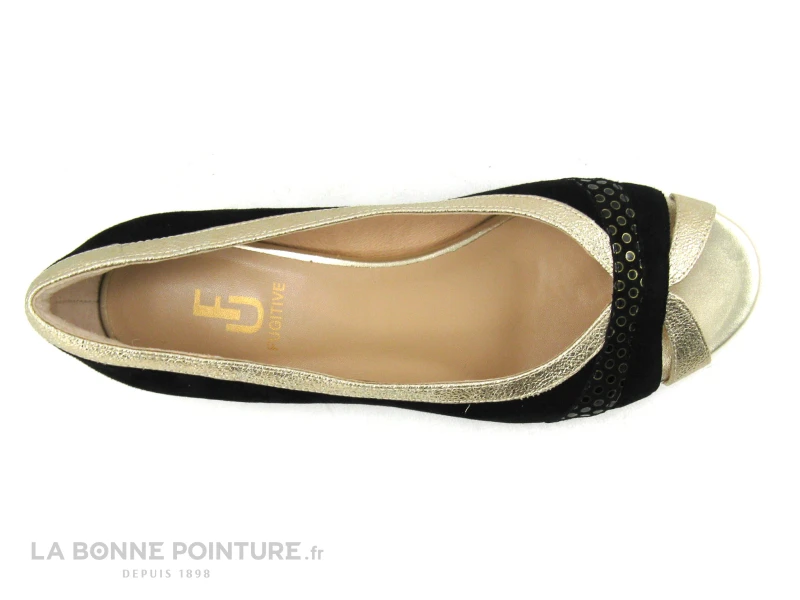 Fugitive FUMEE LPIJN11 Velours Noir - Or - Ballerine – Image 6