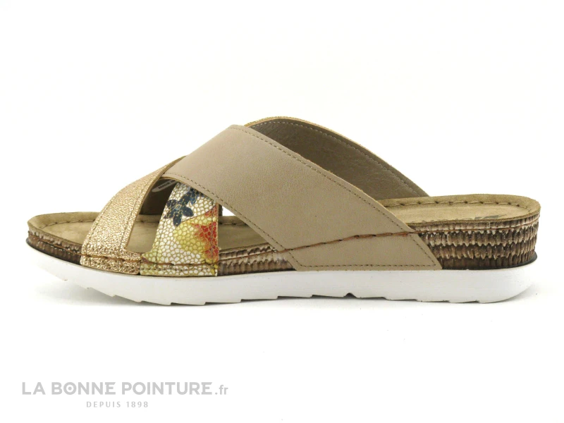 Morans MILTON 28724 - Beige Or Fleuri - Mule Compensee Femme – Image 2