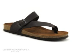 Inter Bios 9511 Moka - Tong Homme Cuir Marron - Reglable