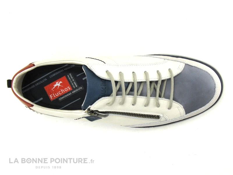 Fluchos Quebec 9376 SURF HIELO - Basket Homme Cuir Blanc Bleu – Image 6