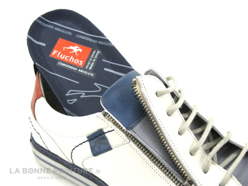 Fluchos Quebec 9376 SURF HIELO - Basket Homme Cuir Blanc Bleu – Image 5
